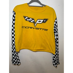 Women's Chemistry Yellow Corvette Checkered Long Sleeve Tee XL